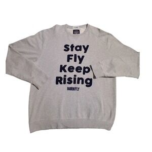 Born to Fly Unlimited Puffy Logo Mens size 2XL Loungewear Varsity Sweatshirt